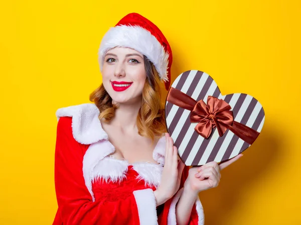 Portrait of Young Santa  girl in red clothes — Stock Photo, Image