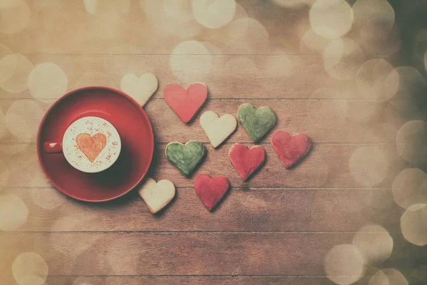 Cappuccino mit Herzsymbol — Stockfoto