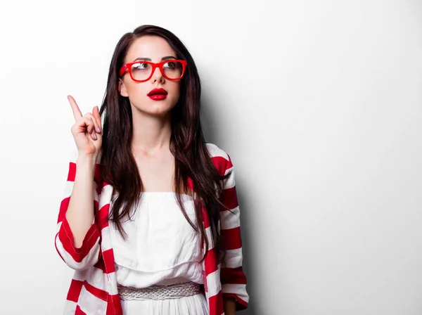 Mujer joven con gafas graduadas —  Fotos de Stock