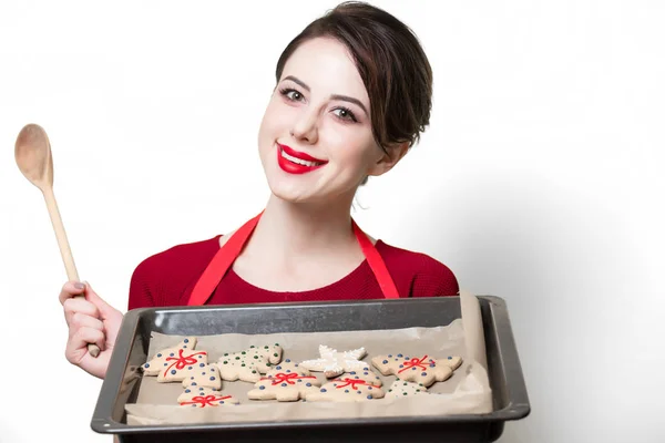 Домогосподарка з імбирним печивом — стокове фото