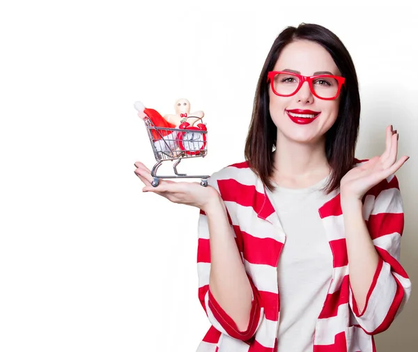 Woman with christmas gifts — Stock Photo, Image