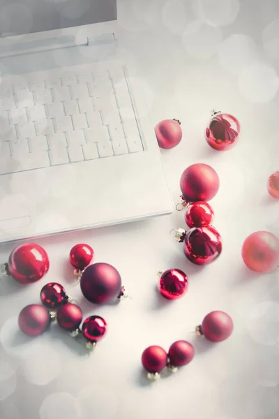 Red christmas balls — Stock Photo, Image