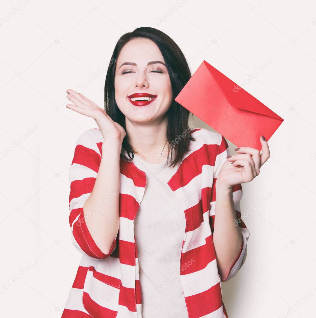 Girl holding red gift 