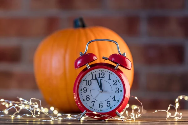 Calabaza con luces de hadas — Foto de Stock