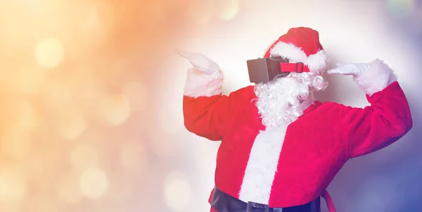 Papai Noel com óculos VR — Fotografia de Stock