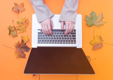 laptop yazarak eller