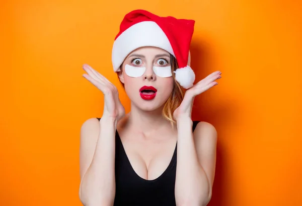 Mujer con sombrero de Santa Claus —  Fotos de Stock
