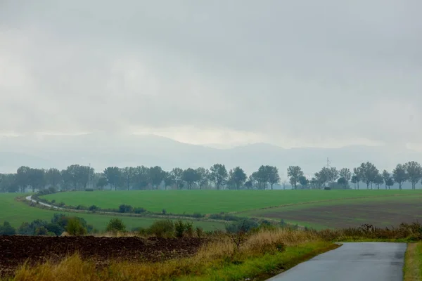 Strada di campagna nei giorni di pioggia — Foto Stock