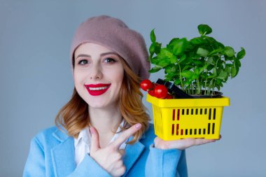 Kadın ceket otlar ile