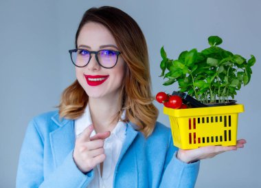 Kadın ceket otlar ile