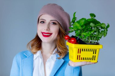 Kadın ceket otlar ile