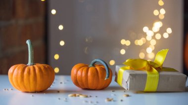 Kabak peri ışıkları ile 