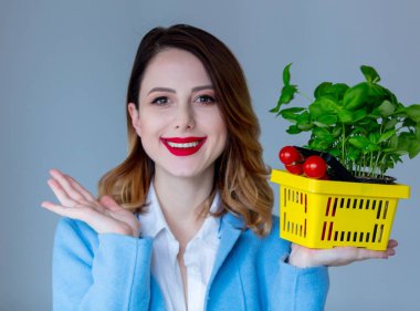 Kadın ceket otlar ile