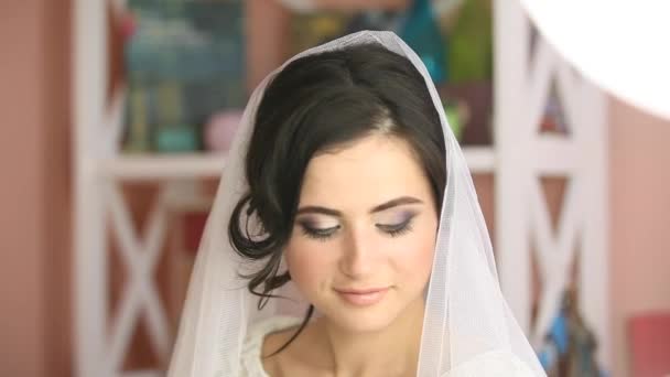 Sposa con trucco di nozze — Video Stock