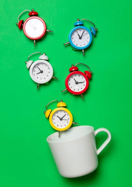Colored alarm clocks — Stock Photo, Image
