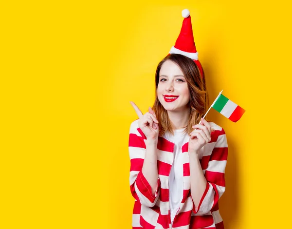 Redhead woman with Italy flag — Stock Photo, Image
