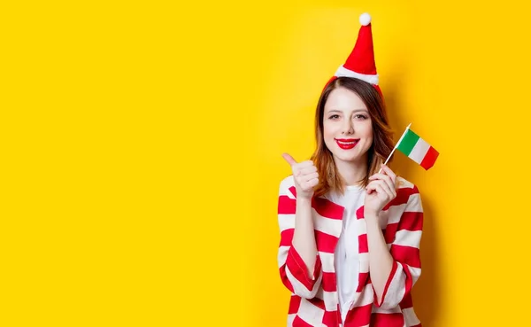 Redhead woman with Italy flag — Stock Photo, Image