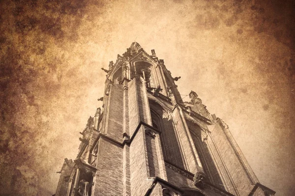 Gamla Katedralen Dekoration Wroclaw Polen Bild Gjord Gammal Färg Stil — Stockfoto