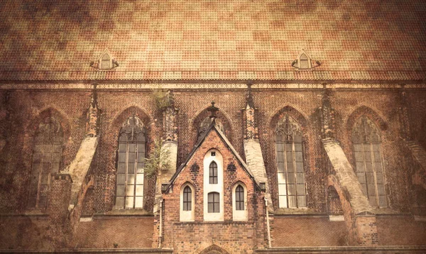 Old Cathedral Decoration Wroclaw Poland Image Made Old Color Style — Stock Photo, Image