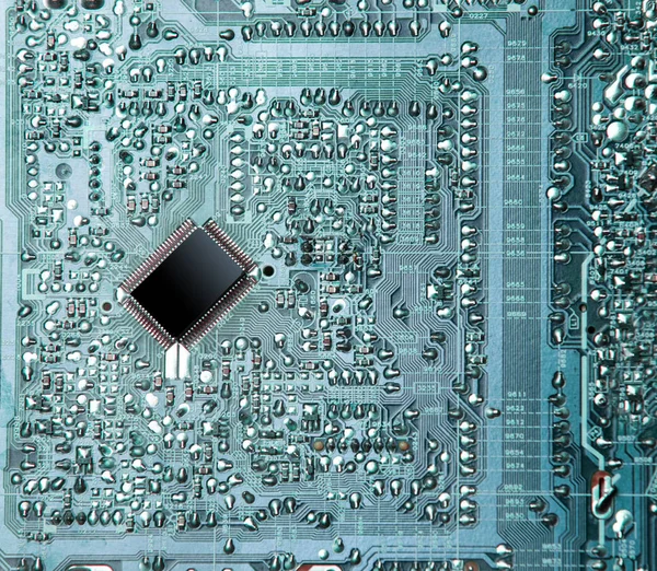 Photo Cool Small Modern Microchip Circuit Plate — Stock Photo, Image