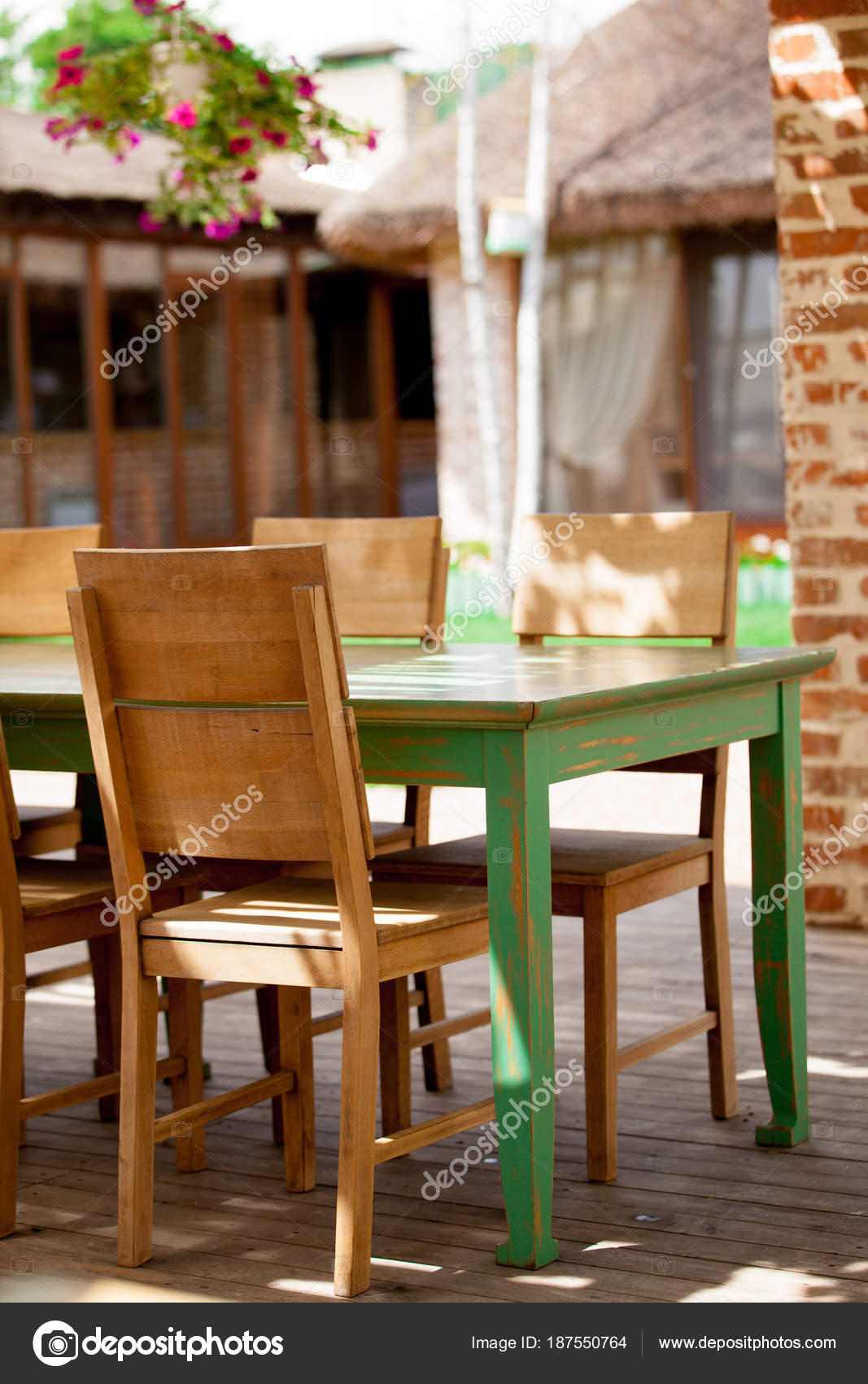 Wooden Chair Table Restaurant Outdoor Stock Photo Massonforstock Wooden Chair Table Restaurant Outdoor Stock Photo