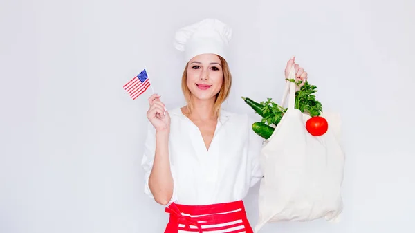Bolso de mujer y bandera americana —  Fotos de Stock