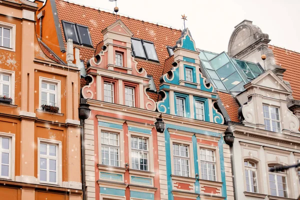 Blick auf alte Häuser in der Altstadt von Breslau, Polen — Stockfoto