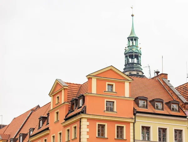 Pohled na střechy starého města Vratislavi, Polsko — Stock fotografie