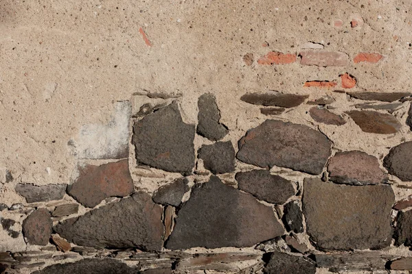 Närbild på gamla tegelvägg övergiven byggnad — Stockfoto
