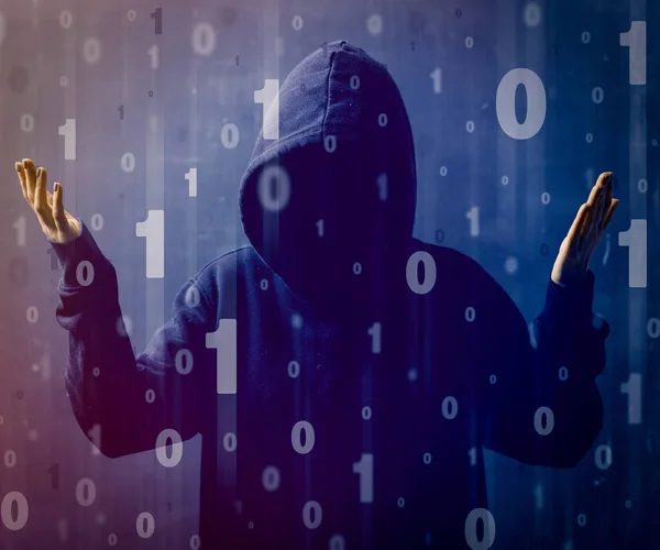 Mahalledeki Bilgisayar Korsanı Internette Kişisel Veri Güvenliği Kavramı — Stok fotoğraf