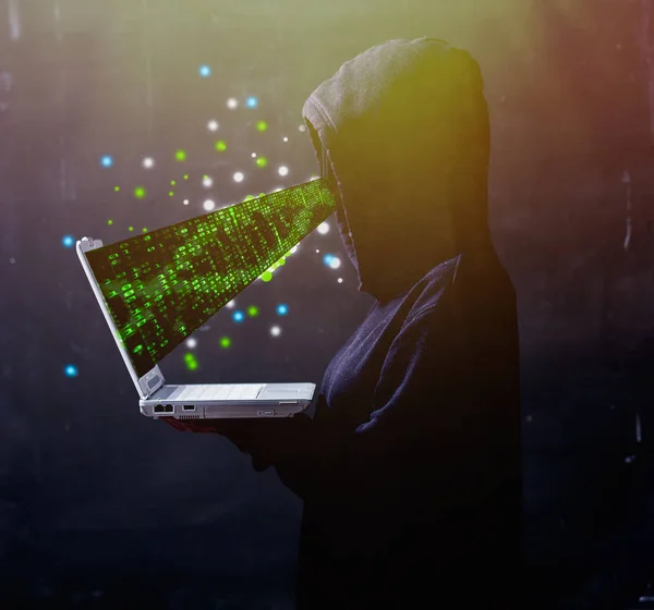 Hacker Stiehlt Persönliche Daten Über Computer — Stockfoto