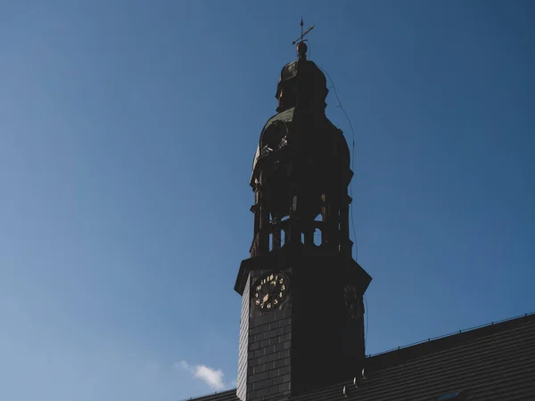 Башня Ратуши Маленьком Городе Юге Польши — стоковое фото