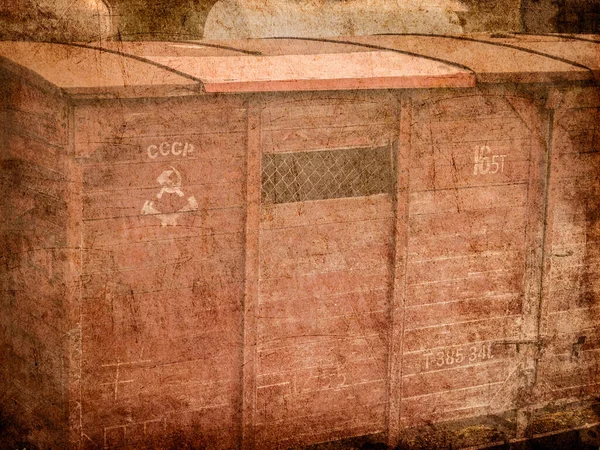 放棄された状態で空のソ連の列車の車 — ストック写真