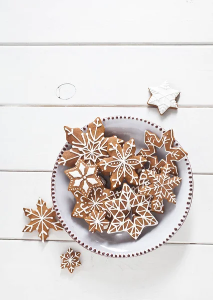 Gingerbread Cookies White Background — Stock Photo, Image