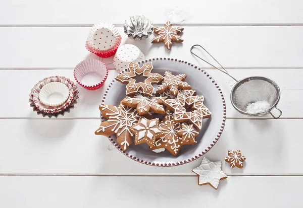 Lebkuchen Auf Weißem Hintergrund — Stockfoto