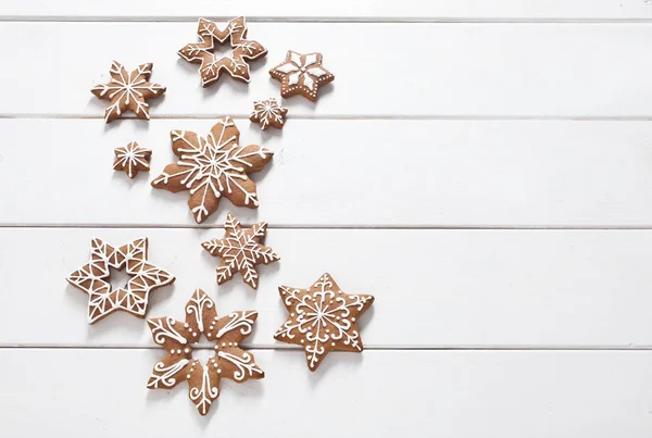 Gingerbread Cookies White Background Stock Picture