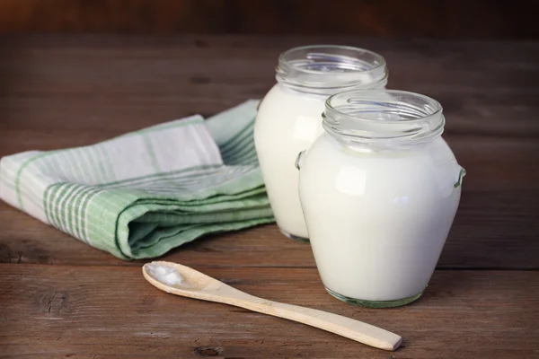 Hausgemachter Joghurt aus nächster Nähe — Stockfoto