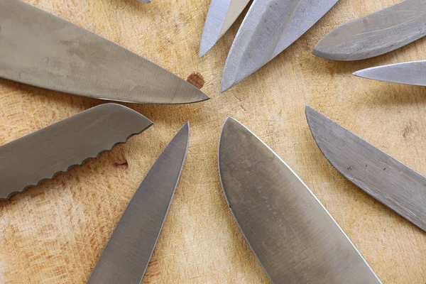 Çeşitli mutfak bıçakları — Stok fotoğraf