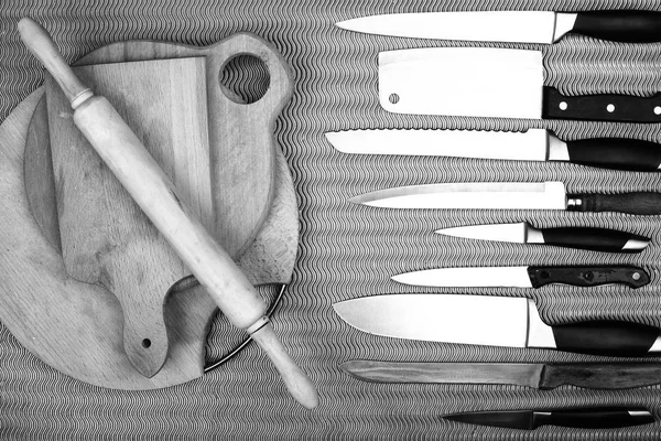 Various kitchen knives — Stock Photo, Image