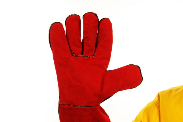 Rękawica czerwone pracownika — Zdjęcie stockowe