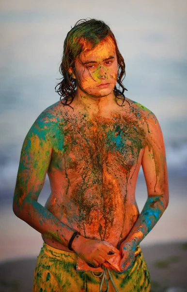 Holi festival man — Stock Photo, Image