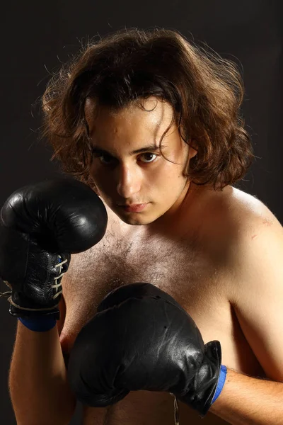 Young furious boxer — Stock Photo, Image