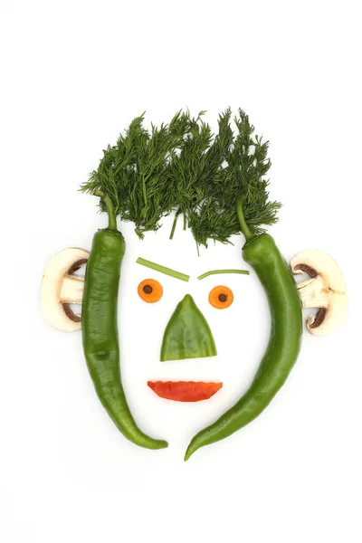 Vegetais rosto conceito — Fotografia de Stock