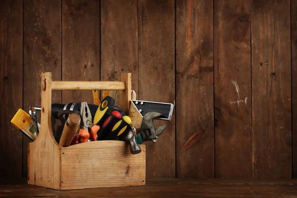 Retro wooden toolbox — Stock Photo, Image