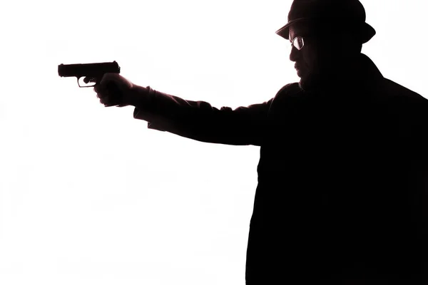 Mann mit Pistolensilhouette — Stockfoto