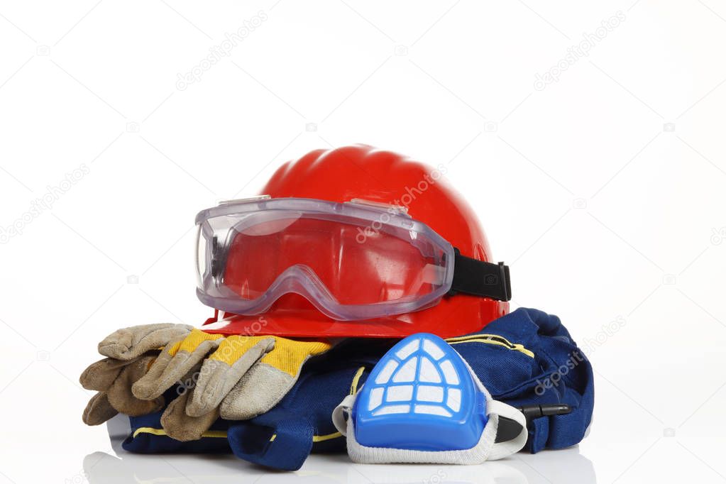 red helmet safety equipment