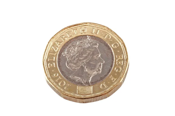 Nueva moneda británica de una libra . Imagen De Stock