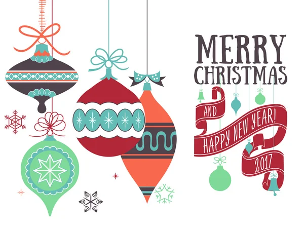 Tarjeta de felicitación Vector Navidad — Vector de stock