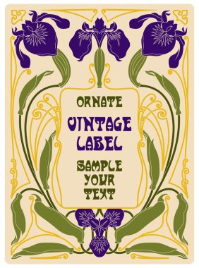 Vektör vintage öğeler: etiket art nouveau