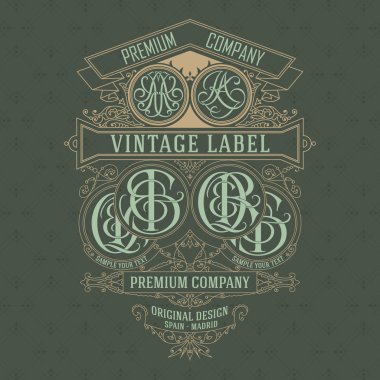 Eski vintage kartı ile çiçek süsleme - vektör